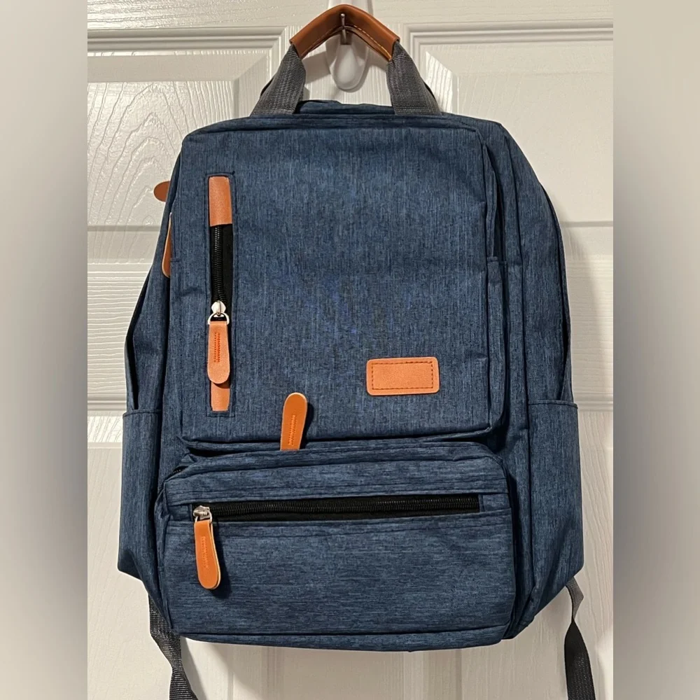 🎒3 PC QUALITY 📚Denim Blue BOOK SACK SET, Brand New NWT, Padded for Comfor